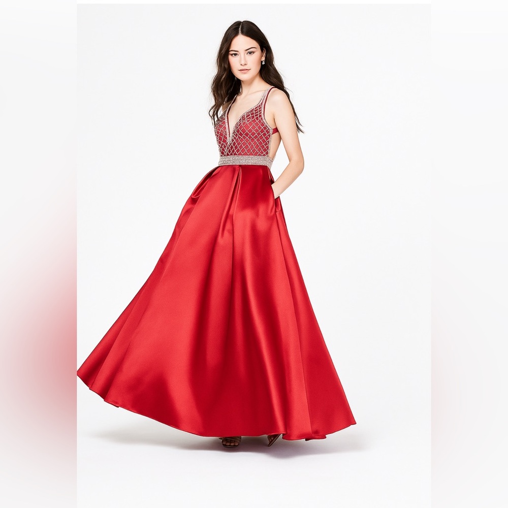 Elegant Red Evening Gown